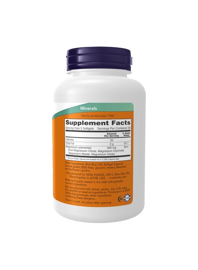 now Supplements, Magnesium Citrate, With Glycinate & Malate, Nervous System Support*, 90 Softgels - Image 2