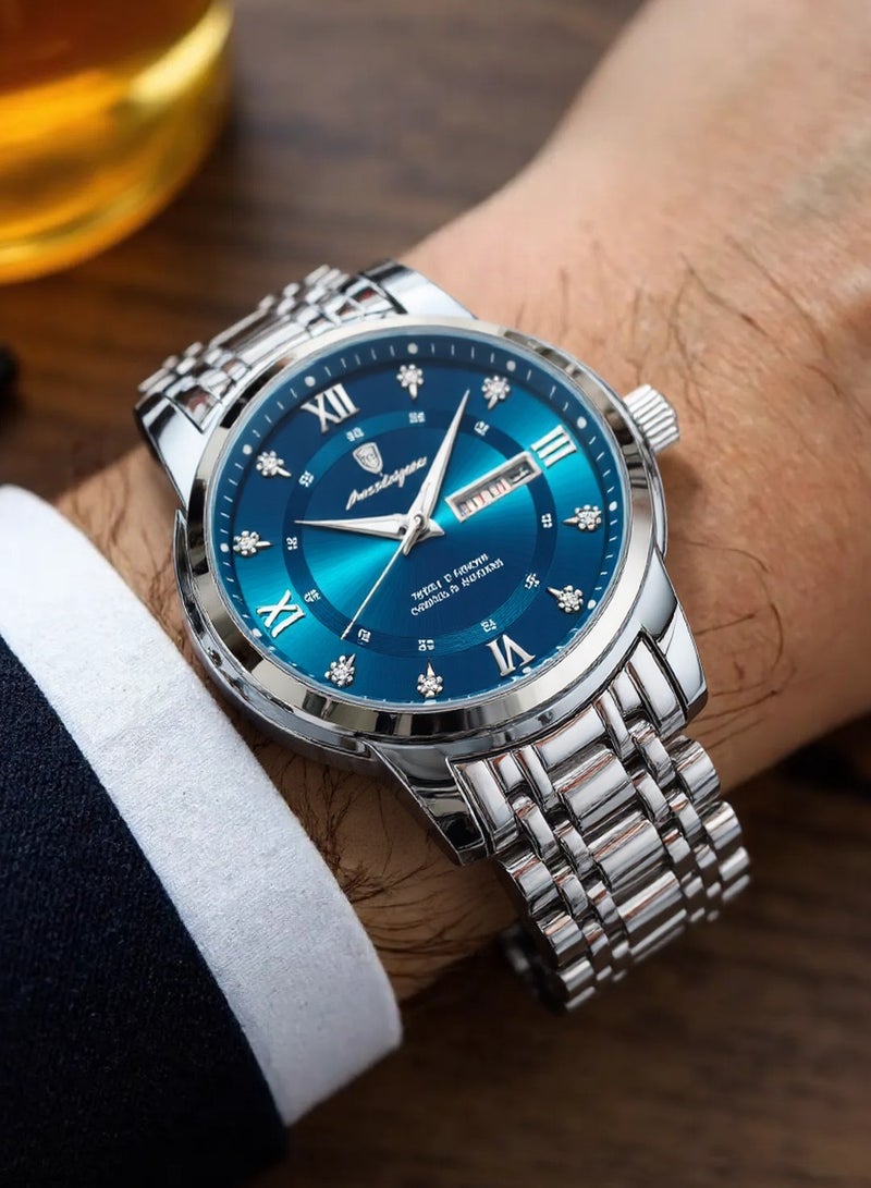 پوداجار ساعة رجالية مقاومة للماء ومضيئة كوارتز - 41 مم - Image 2