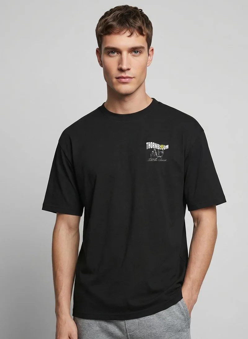 NOBERO Men's Premium Oversized Printed T-Shirt