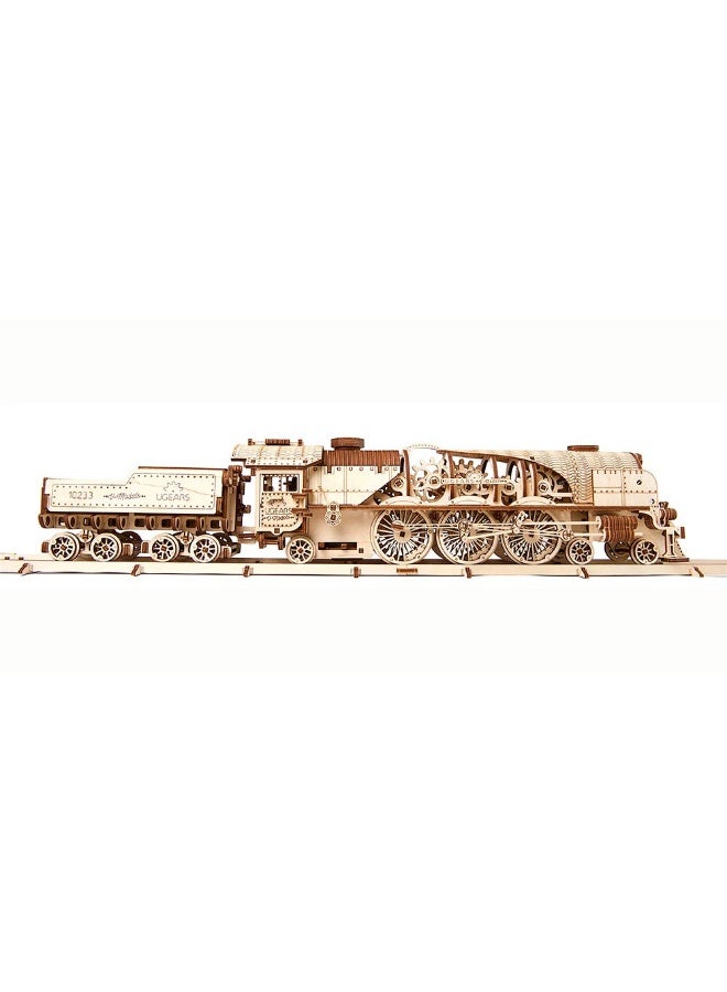 UGEARS 3D Puzzles for Adults - V-Express Steam Train with Tender Idea- 3D Wooden Puzzle Model Kits for Adults and Teens Building Kit Wooden Model Kits - Image 5
