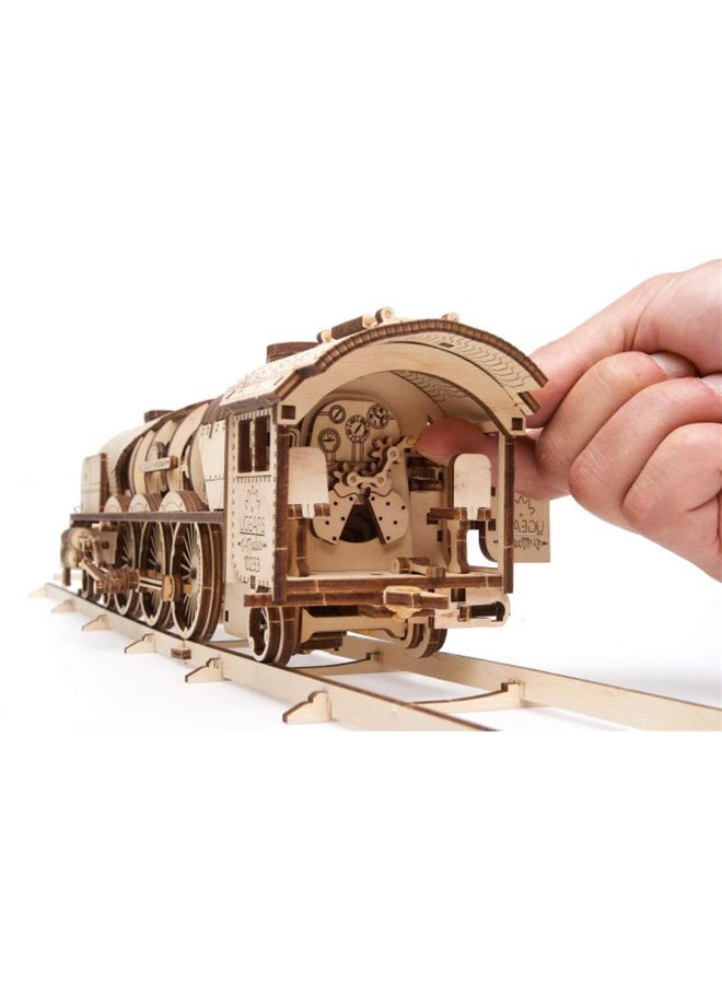 UGEARS 3D Puzzles for Adults - V-Express Steam Train with Tender Idea- 3D Wooden Puzzle Model Kits for Adults and Teens Building Kit Wooden Model Kits - Image 3