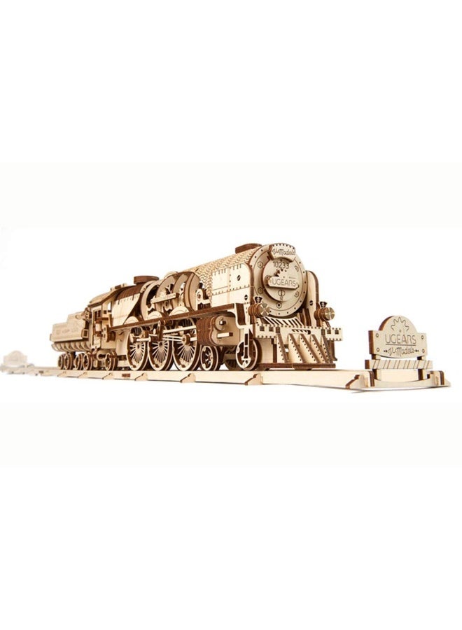 UGEARS 3D Puzzles for Adults - V-Express Steam Train with Tender Idea- 3D Wooden Puzzle Model Kits for Adults and Teens Building Kit Wooden Model Kits - Image 4