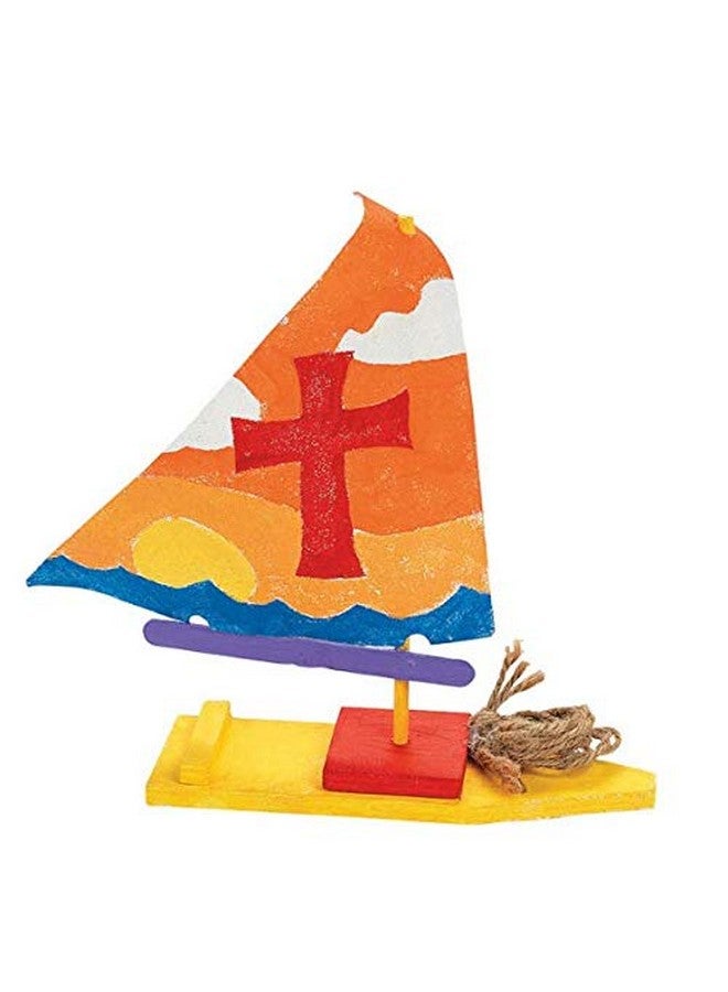 Fun Express DIY Wood Sailboat Kits - VBS Vacation Bible School Supplies/Decor - Makes 12 - Crafts for Kids and Fun Home Activities - Image 2