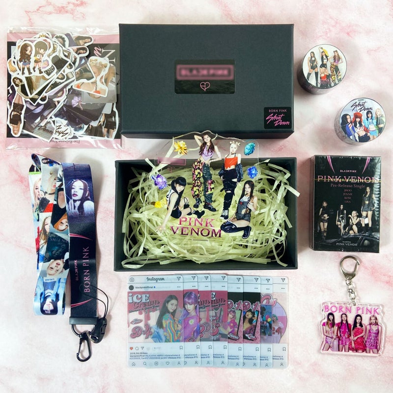 Black Pink Ink New Album Born Pink Peripheral Card Sticker Small Card Set Lanyard Key Chain Gift Box - Image 4