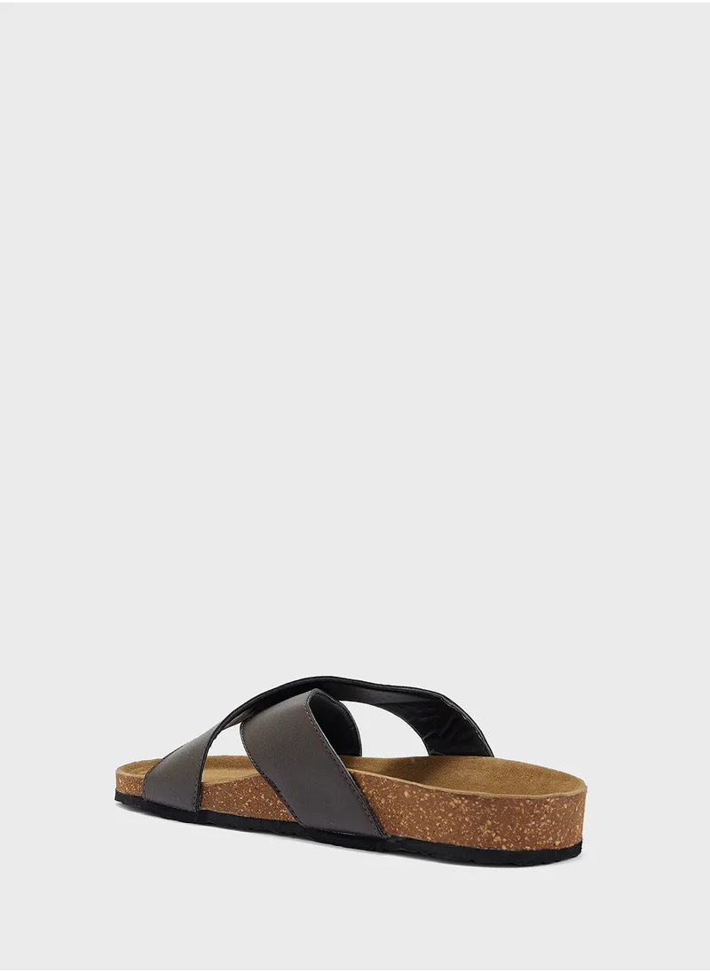 Robert Wood Arch Support Cross Strap Sandals