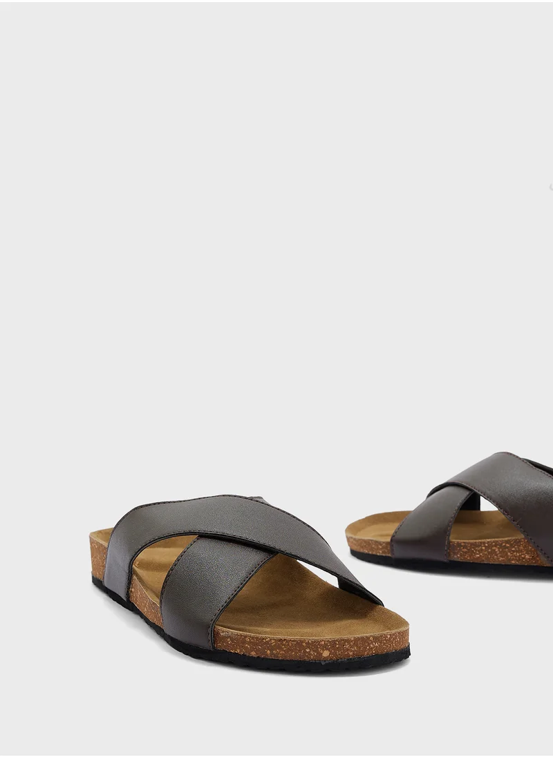 Robert Wood Arch Support Cross Strap Sandals