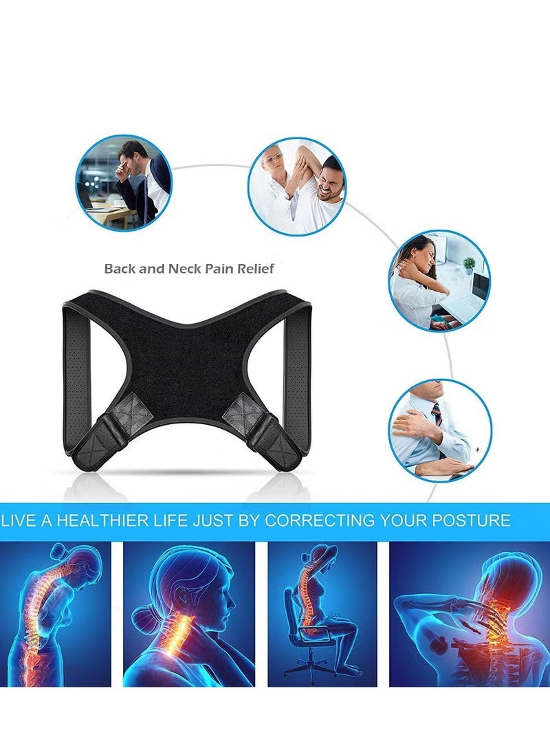 ZNARO Posture Corrector for Men, Breathable Adjustable Upper Back Brace for Clavicle to Support Neck Back Shoulder, Kyphosis Straightener Spine Support (Free Size) - Image 4