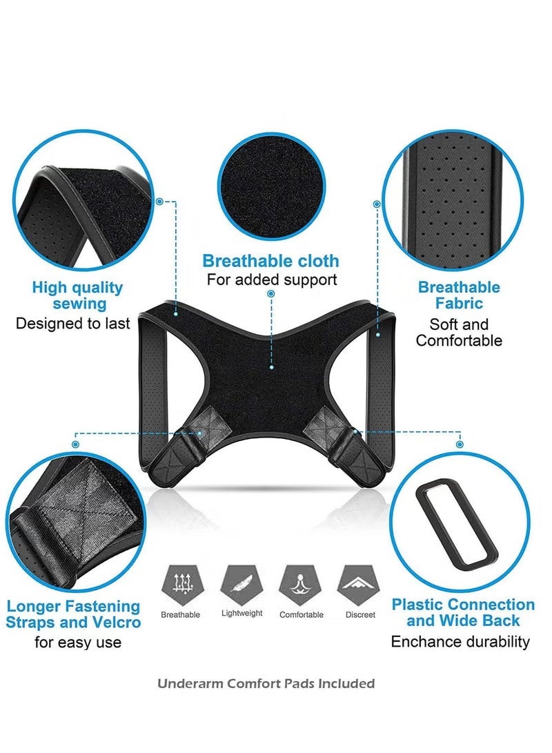 ZNARO Posture Corrector for Men, Breathable Adjustable Upper Back Brace for Clavicle to Support Neck Back Shoulder, Kyphosis Straightener Spine Support (Free Size) - Image 5