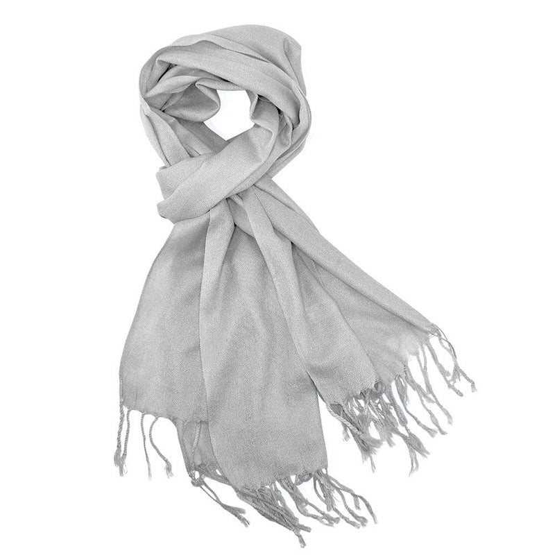 GEARONIC Soft Pashmina Scarf for Women Shawl Wrap Scarves Lady Women's Scarfs in Solid Colors - Gray - Image 3
