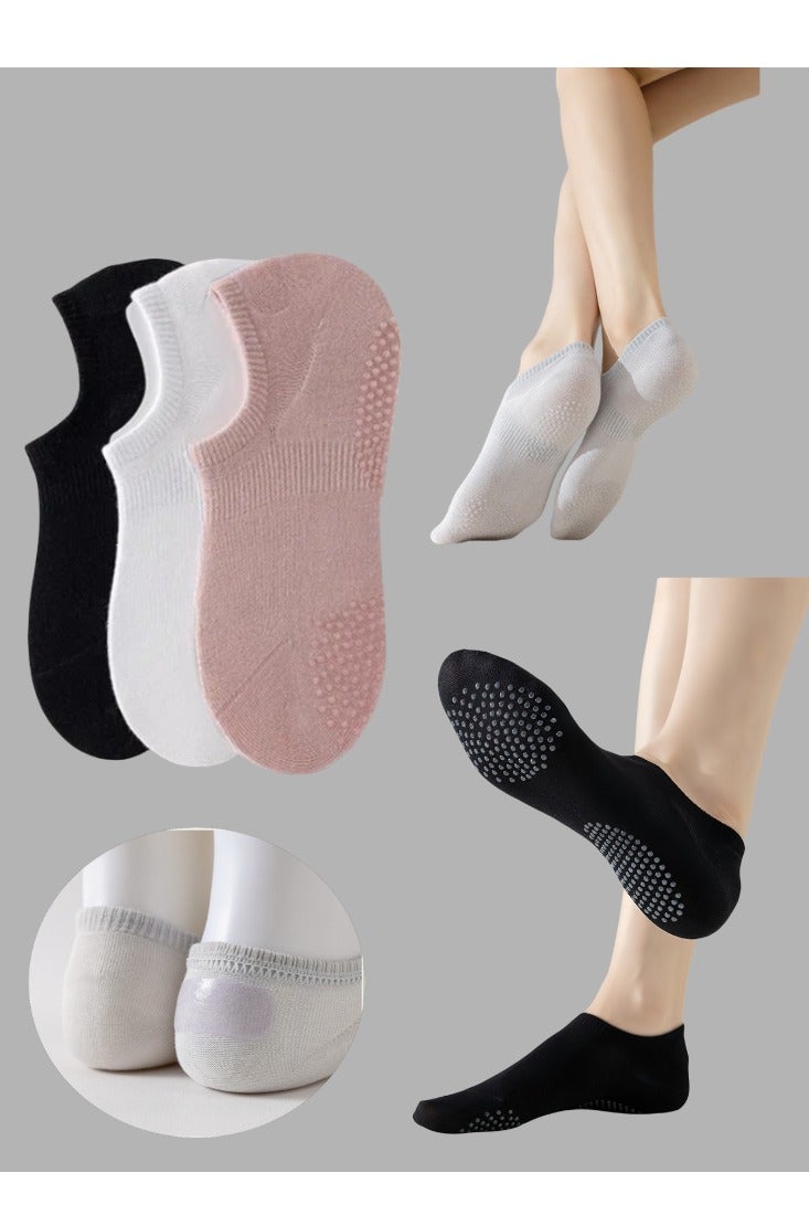 BESTPEAK Women's Pilates Socks, 3 Pairs (White + Pink + Black) Non-slip Breathable - Fitness Pilates Yoga Socks, Ballet Socks, Barefoot Fitness Socks, Non-slip Yoga Socks for Fitness - Image 1