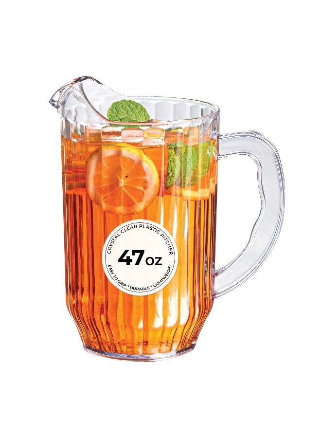 Restaurantware RW Base 47 Ounce Beer Pitcher, 1 Durable Restaurant Pitcher - Hard Plastic, Serve Soda, Lemonade, Juice, Or Sangria, Clear Plastic Water Pitcher, FOr Bars, Parties, Or Homes, - Image 2