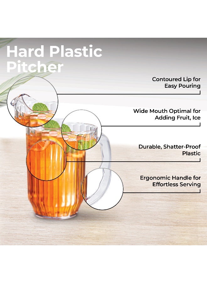 Restaurantware RW Base 47 Ounce Beer Pitcher, 1 Durable Restaurant Pitcher - Hard Plastic, Serve Soda, Lemonade, Juice, Or Sangria, Clear Plastic Water Pitcher, FOr Bars, Parties, Or Homes, - Image 3