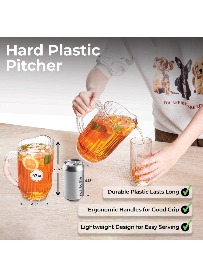 Restaurantware RW Base 47 Ounce Beer Pitcher, 1 Durable Restaurant Pitcher - Hard Plastic, Serve Soda, Lemonade, Juice, Or Sangria, Clear Plastic Water Pitcher, FOr Bars, Parties, Or Homes, - Image 1