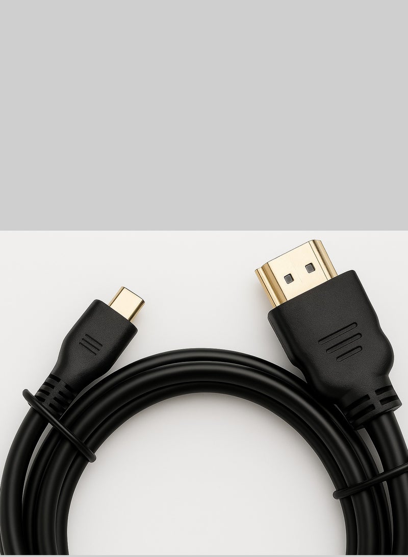 فوجيشكا كابل Micro HDMI إلى HDMI (1.5 متر) – متوافق مع 4K UHD | سرعة عالية لنقل الفيديو والصوت | موصل ذكر إلى ذكر  - Image 2