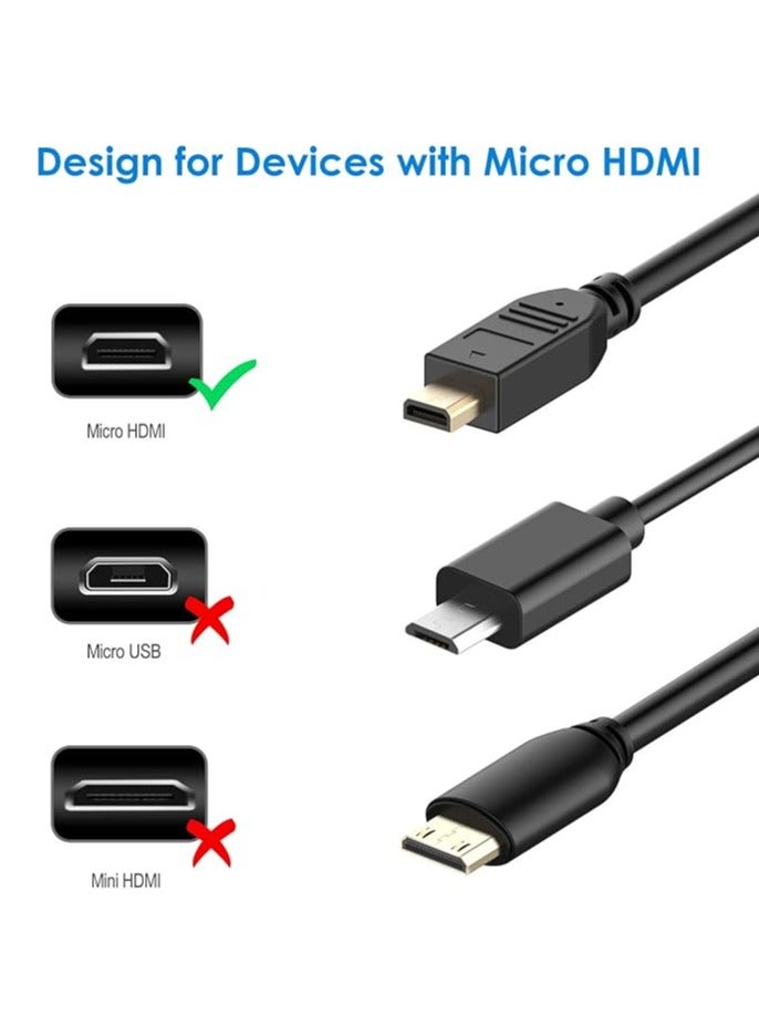 فوجيشكا كابل Micro HDMI إلى HDMI (1.5 متر) – متوافق مع 4K UHD | سرعة عالية لنقل الفيديو والصوت | موصل ذكر إلى ذكر  - Image 4