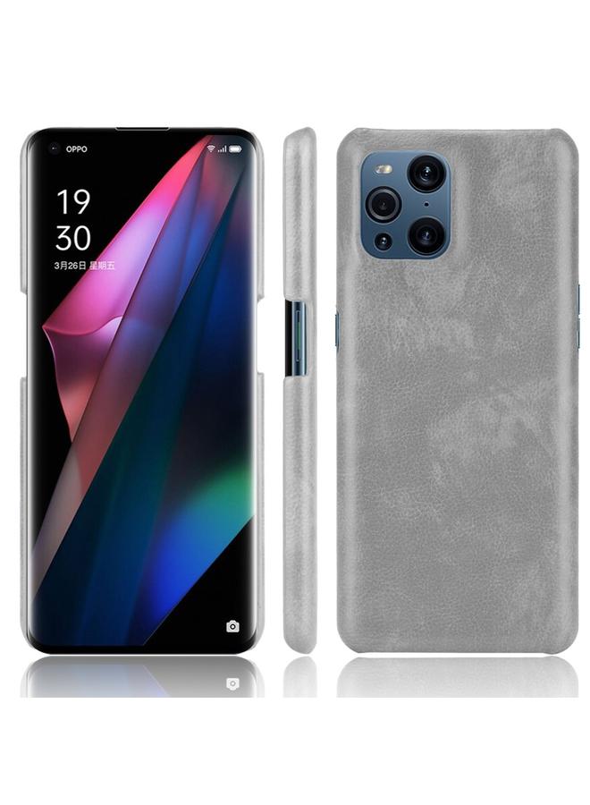 اس-توب جراب لهاتف OPPO Find X3 / X3 Pro مقاوم للصدمات مصنوع من مادة الليتشي PC + PU - Image 1