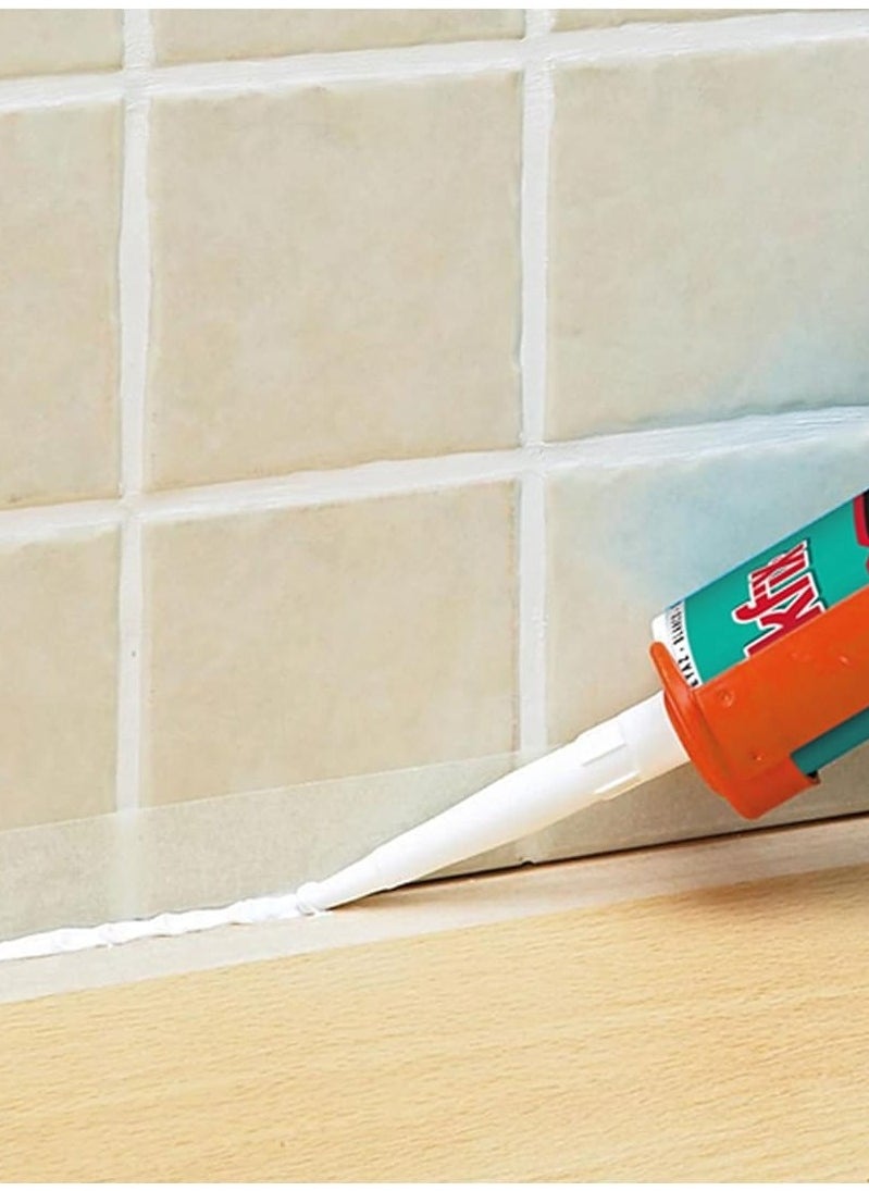 AKFIX - Akfix 100E RTV White Silicone -100% Waterproof Silicone Sealant for Kitchen and Bathroom, Shower, Toilet, Sink, Window and Door, UV Resistant,1 Pack, - Image 1