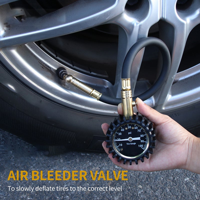 Tire Pressure Gauge 0-100 Psi: Accurate Measurements, 360-Degree Swivel Connector - Easy Pressure Adjustment, Compact Portable Design for Cars, Trucks, Motorcycles - Image 2