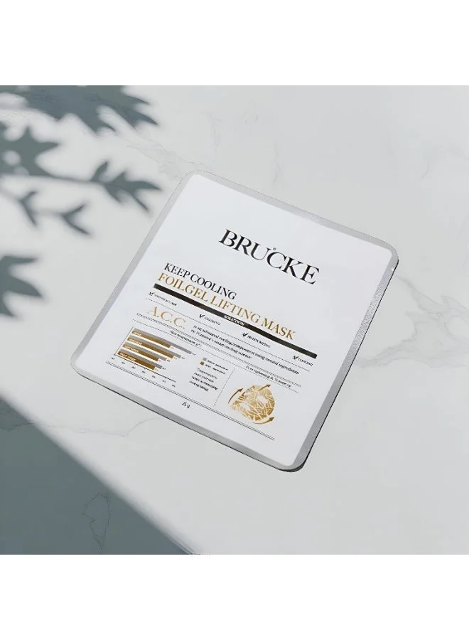 BRUCKE BRUCKE | K-Beauty Keep Cooling Foilgel Lifting Mask- Advanced Cooling for All Skin Type | Pack of 5| Anti Aging, Youthful Skin Revitalizing Treatment | Firming, Smoothing Wrinkles & Lines | 125 gm