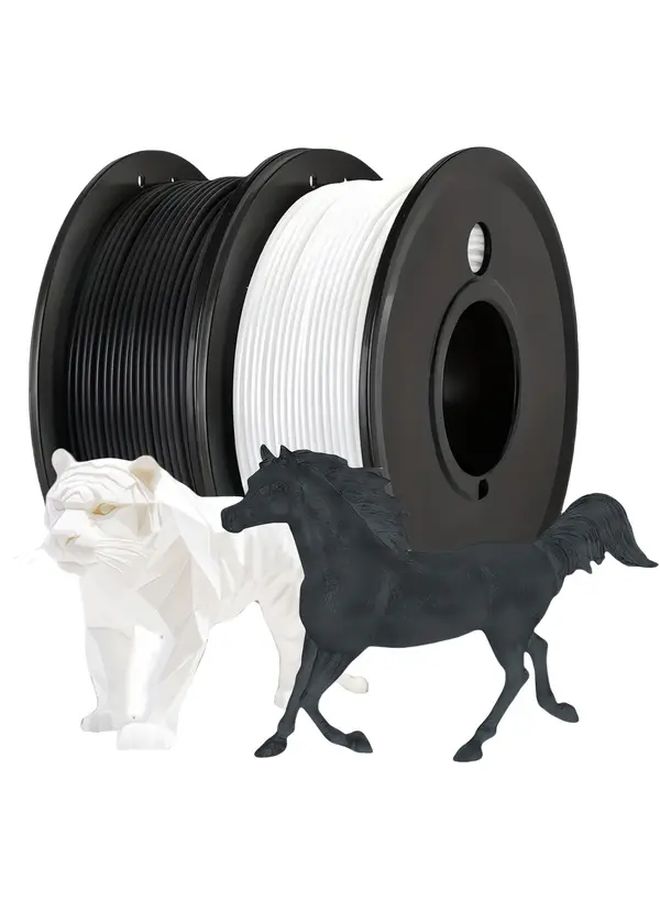 2Pack 0.5kg PLA 3D Printer Filament Black And White Dual Color For Most Printers - Image 1