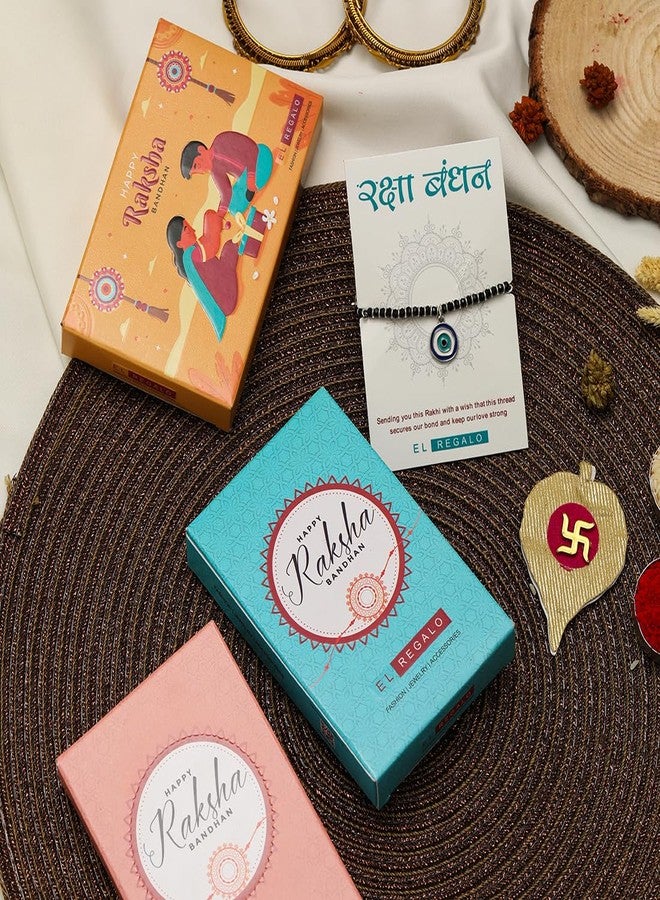 El Regalo Kids Rakhi for Baby Brother - Cute Charms Evil Eye Nazaria Rakhi with shagun, Rakhi Message Card in Rakhi Gift Box for Kids/Babies/Toddlers (Evil Eye) - Image 2