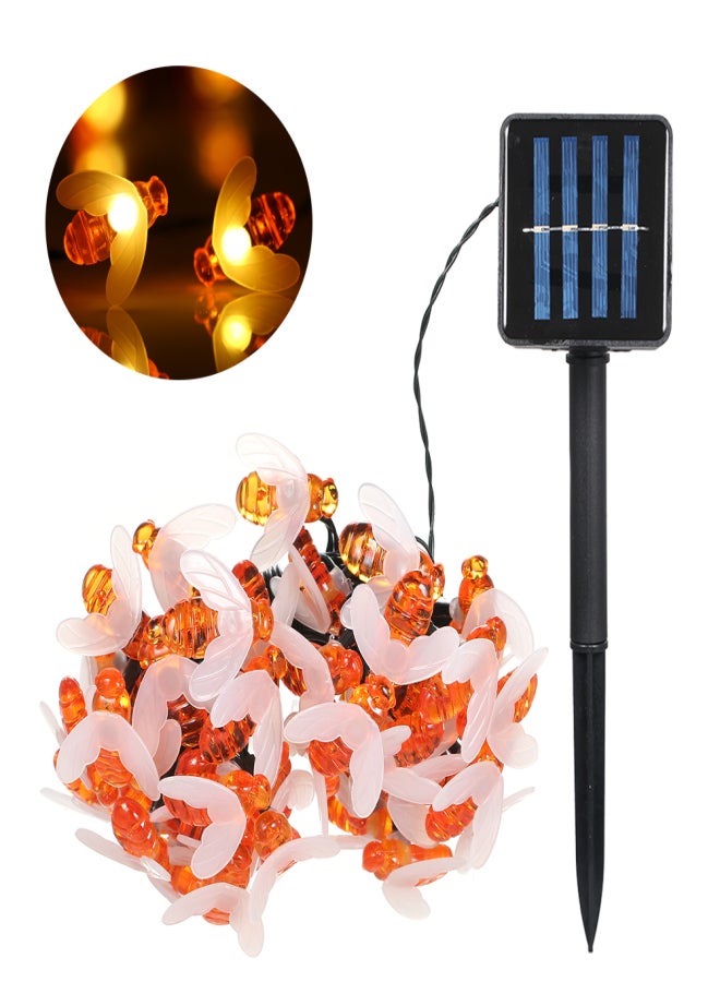 Solar Powered Garden String Light 7m/22.97ft 50 Beads Honey Bee Fairy String Lights IP65 Water-resistant Outdoor Hanging Lighting for Holiday Party Living Room Garden Patio - Image 1