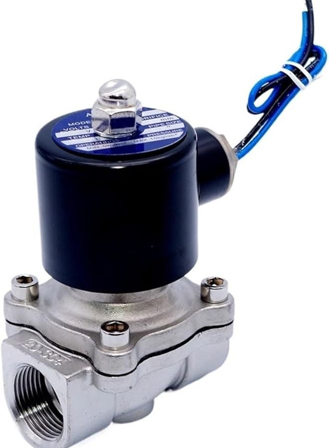 1 بوصة NPT 120 فولت تيار متردد 2 اتجاه درجة حرارة عالية 80 درجة BSP خيط NPT SS مغلق عادة DN25 24 فولت صمام مغناطيسي - Image 3