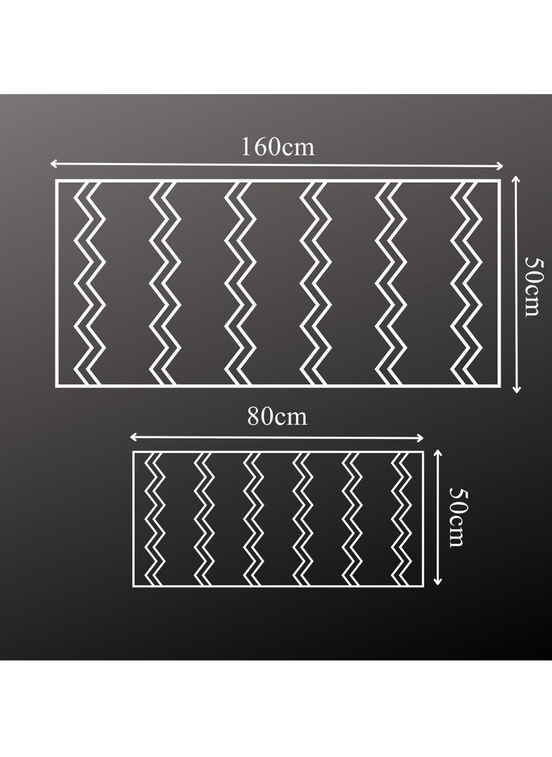 Mei Lifestyle - 2 PCS Set Large Kitchen Mats with Thick Non-Slip Bottom for Kitchen Floor with Beautiful Design (50×80CM And 50×160CM) - Image 1