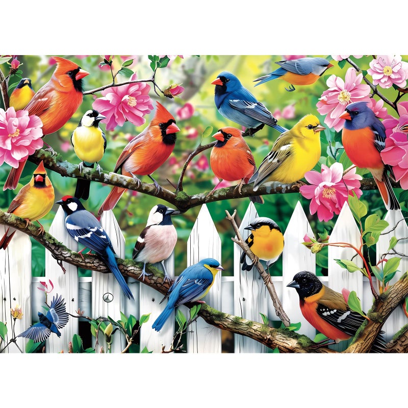 Edsjegn 300 Pieces Jigsaw Puzzles for AdultsMorning Serenade Birds Puzzle for Adults Children ElderlyRecycled Paper Puzzle 300 PiecesGlossy Sturdy Pieces Challenging Family Game Great Gift Idea205x15in - Image 2