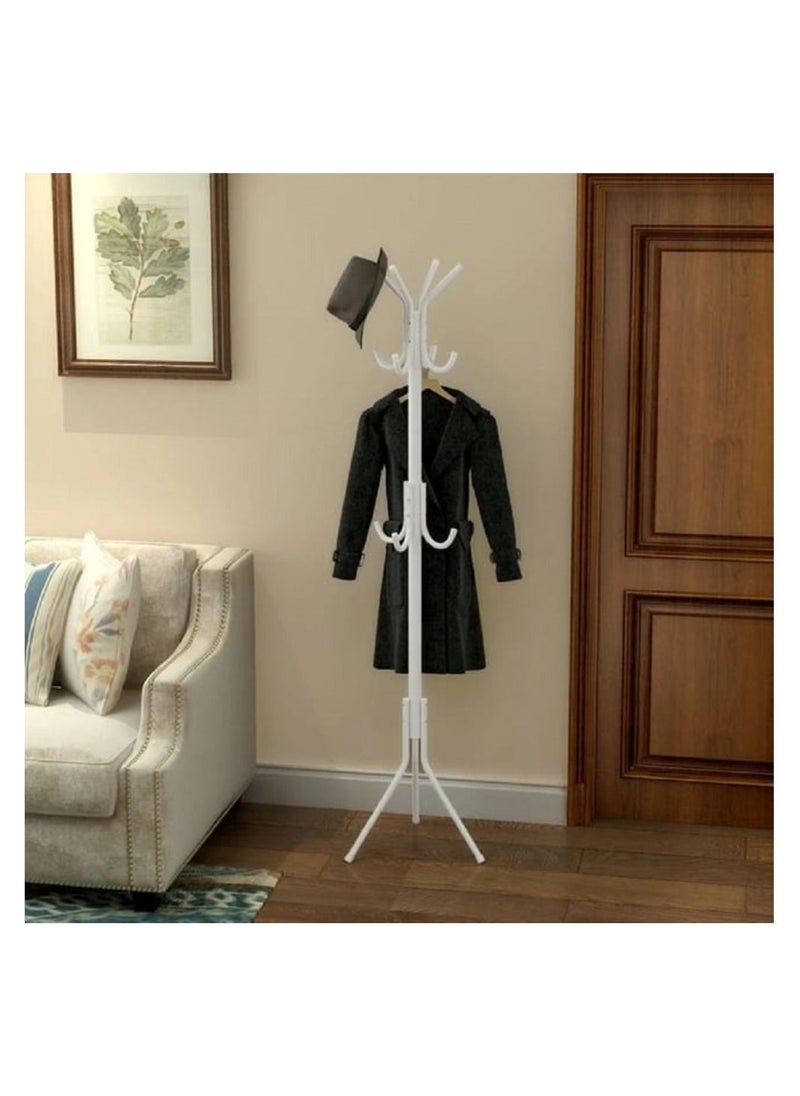 Generic - Single pole wardrobe hanger-clothes stand with hooks-ergonomic clothes stand- tree hanger for clothes - White - Image 1