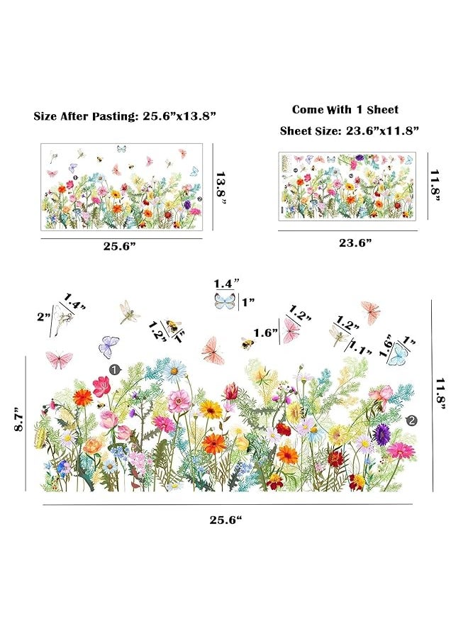 erorex Flower Butterfly Window Clings Wall Stickers Pvc Double Sided Spring Floral Butterfly Anti Collision Removable Window Decals Window Decals For Home Party Shop Display Glass Decorations  - Image 2