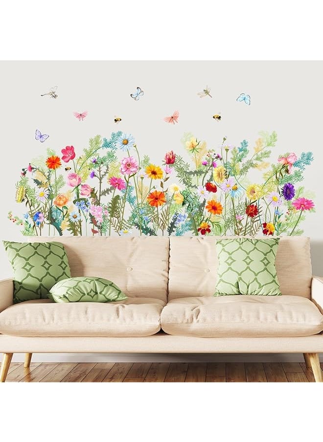 erorex Flower Butterfly Window Clings Wall Stickers Pvc Double Sided Spring Floral Butterfly Anti Collision Removable Window Decals Window Decals For Home Party Shop Display Glass Decorations  - Image 5