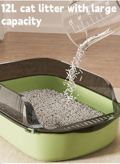 Generic Large Detachable Cat Litter Box Semi Closed Cat Potty Tray Toilet Anti Splashing Cat Supplies With Plastic Scoop Deodorizing Bag Easy Clean No Smell (Black)  - Image 5