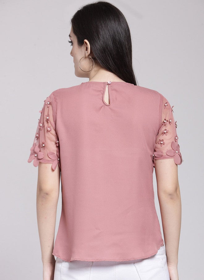 PlusS Rose Embellished Top for Women - Image 4