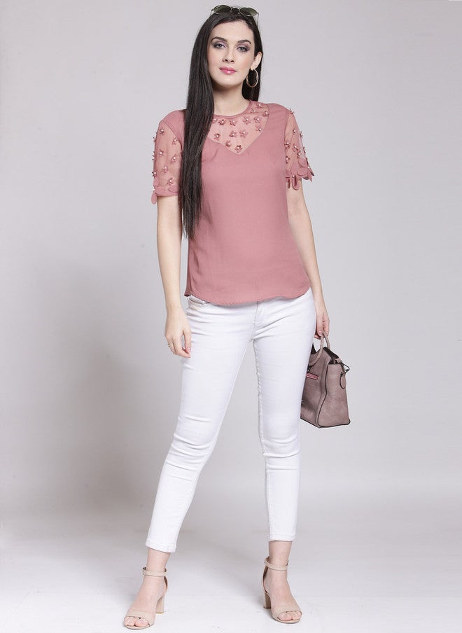 PlusS Rose Embellished Top for Women - Image 5