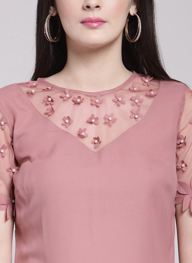 PlusS Rose Embellished Top for Women - Image 2