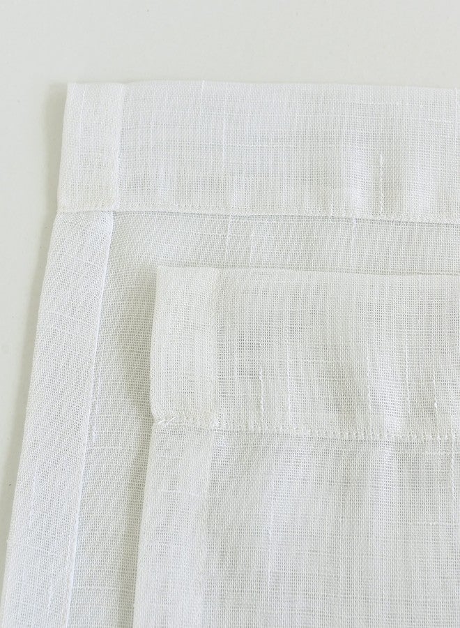 Randall Off White Linen Sheer Curtain Panel Pairs with Grommets/Eyelets Rustic Window Drape Treament Decoration for Living Room Bedroom Farmhouse- 54x95 Inch, 2 Panels - Image 5