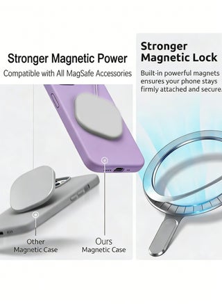 for iPhone 17 Pro Case, Compatible with MagSafe, Magnetic Back Shockproof Cover with Strong Magnet, Slim Thin Protection Phone Case for iPhone 17 Pro 5G (Purple) - view 4