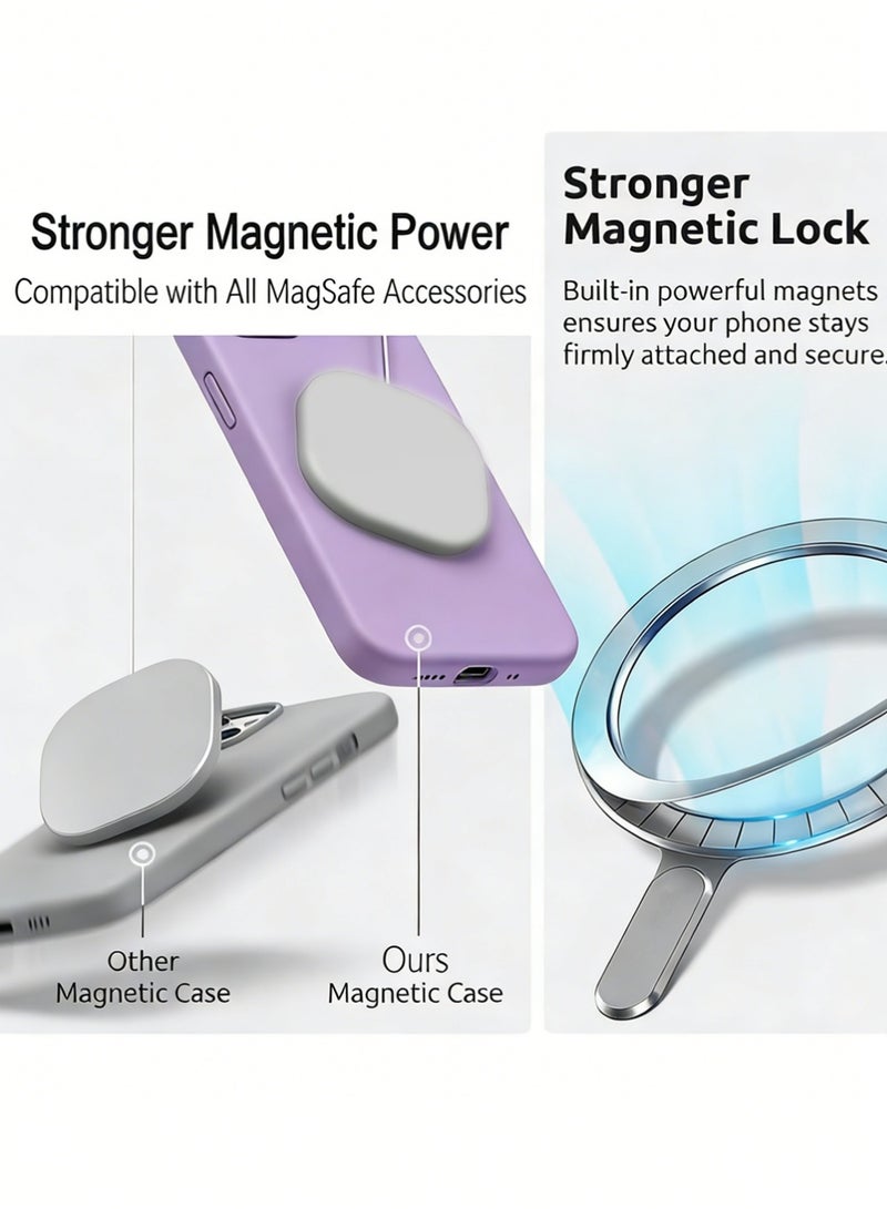 X-level for iPhone 17 Pro Case, Compatible with MagSafe, Magnetic Back Shockproof Cover with Strong Magnet, Slim Thin Protection Phone Case for iPhone 17 Pro 5G (Purple) - Image 4