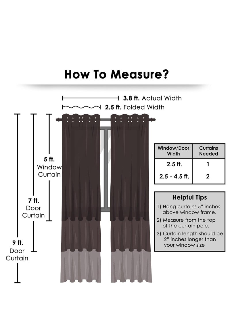 Umeema Blackout Window and Door Curtains for Bedroom, Living room with Grommet Top (Width 150cm and Length 270cm) Two pieces set. (Dark Brown)  - Image 4