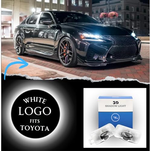 3D Shadow Light LED Car Door Light Logo Projector (White) Welcome Courtesy Light for Toyota Highlander 4runner Avalon Camry Corolla Land Cruiser Prius Sequoia Sienna Tundra Venza Accessories. - Image 2