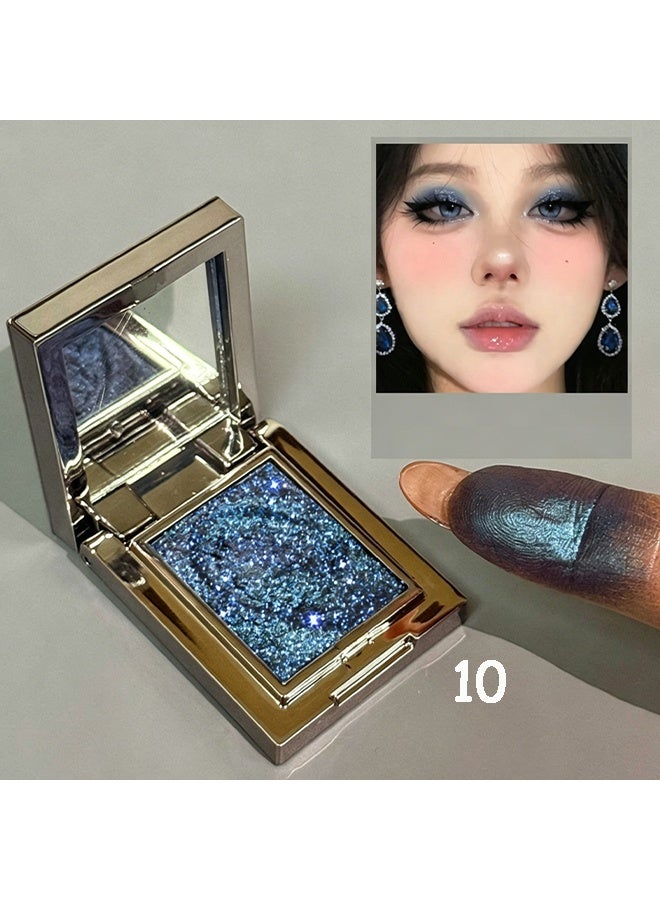 KAPEINE Dark Blue Glitter Eyeshadow,Single Ultra Fine Shimmer Metallic Eyeshaow Palette Blendable Pearl Eyes Shadow Highlighter Eyeshade Makeup Palette for Everyday Stage Performance 10 - Image 2