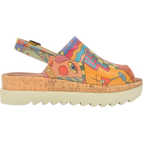 DOGO Platform Sandals Women - Vegan and Handmade Wedge Sandals for Women, Artsy Design, Size 7 - Image 5