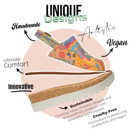 DOGO Platform Sandals Women - Vegan and Handmade Wedge Sandals for Women, Artsy Design, Size 7 - Image 2