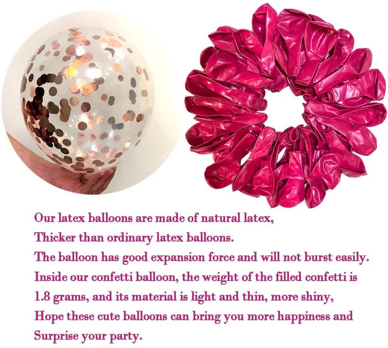 LAZYBEEE Pink and Baby Pink and White Balloons 12 inch Premium Latex Confetti Balloons & 64 ft Ribbon - Pink Party Decorations Supplies (Pink) - Image 4