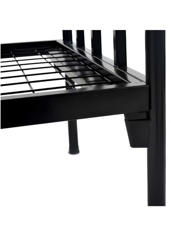 Generic Single Metal Bed Frame 90x190 cm – Heavy Duty Steel Bed for Adults, Staff, Hostel & Guest Room – Black Powder Coated Finish – Noise-Free, Strong & Easy to Assemble  - Image 3