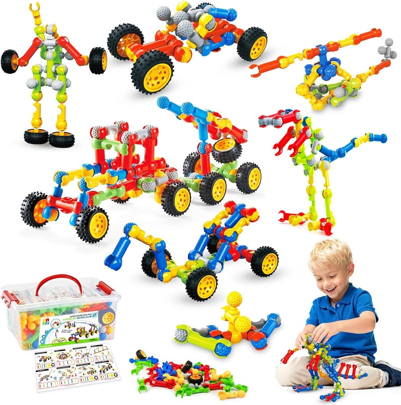 Huaker 125PCS STEM Building Toys for Kids Ages 3-8, Educational Learning Blocks with Storage Box, Creative Construction Set for Boys  Girls - Image 2