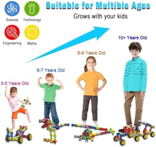 Huaker 125PCS STEM Building Toys for Kids Ages 3-8, Educational Learning Blocks with Storage Box, Creative Construction Set for Boys  Girls - Image 5