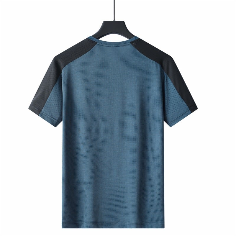 Dropshipping New Summer Quick-Drying Short-Sleeved Men's Elastic T-Shirt Ice Silk Large Size Outdoor Sports and Leisure T-Shirt - Image 4