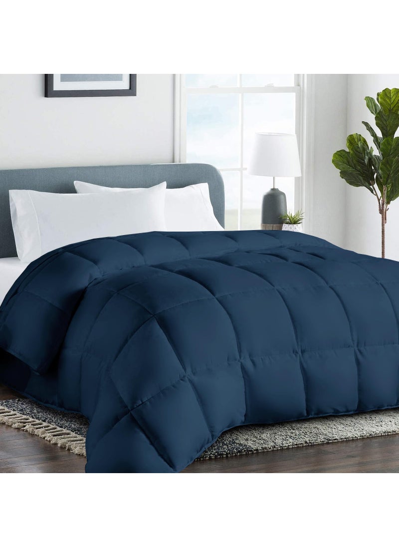 COHOME COHOME 2200 Series King Down Alternative Comforter Quilted Duvet Insert with Corner Tabs  All Season Reversible Luxury Hotel Bedding Comforter  Winter Warm  Reversible  Navy Blue 
